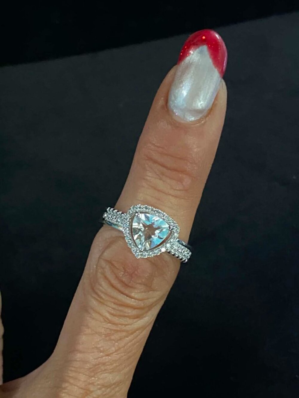 .925 Natural White Topaz ring